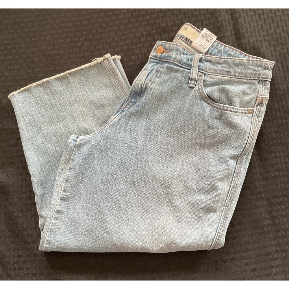 Levis 515 Jeans Womens 16 Capri Cropped Raw Hem Stretch Denim Mid Rise Pants